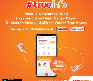 Kirim Uang hanya melalui Wallet Aplikasi Truemoney.