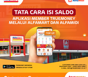 Top Up balance of the TrueMoney Indonesia application at Alfamart/Alfamidi Member