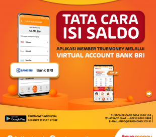 Top Up balance of the TrueMoney Indonesia application through VA Bank BRI