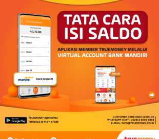 Isi Saldo Aplikasi TrueMoney Indonesia melalui VA Bank MANDIRI (MEMBER)