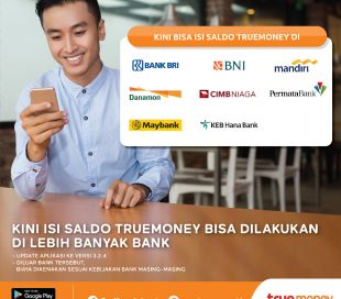 Now Top Up TrueMoney Balance Can Be Done in More Banks